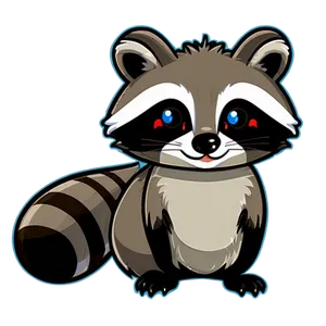 Raccoon In Cartoon Style PNG Tov