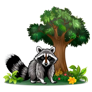 Raccoon In Forest Background Png 62 PNG image