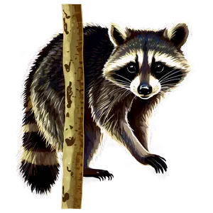 Raccoon In Forest Background Png Tew PNG image