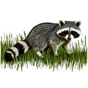 Raccoon In Grass Png Lfx PNG image