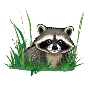 Raccoon In Grass Png Ruu PNG image