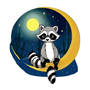 Raccoon In Moonlight PNG 05232024