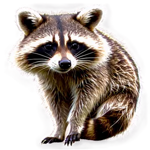 Raccoon In Nature Background PNG 05232024