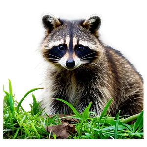 Raccoon In Nature Background PNG 2