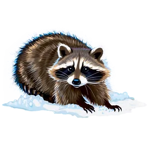 Raccoon In Snow Png 05242024 PNG image