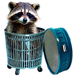 Raccoon In Trash Can PNG 05232024
