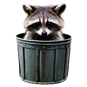 Raccoon In Trash Can PNG 05232024