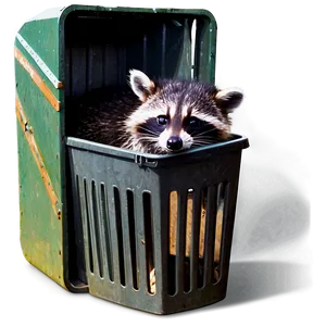 Raccoon In Trash Can PNG Sfr