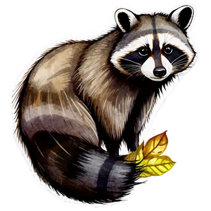 Raccoon In Watercolor Png Sac PNG image