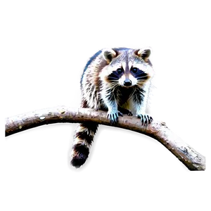 Raccoon On Branch PNG 05232024