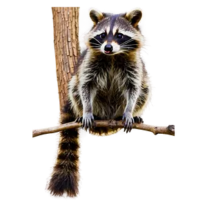 Raccoon On Branch PNG 26