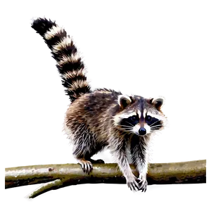 Raccoon On Branch Png Qda PNG image