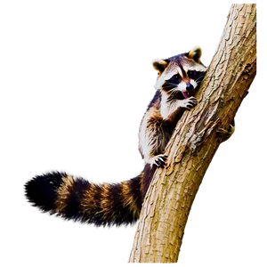 Raccoon On Branch PNG Xmu