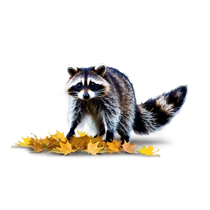 Raccoon Playing With Leaves PNG 15 PNG