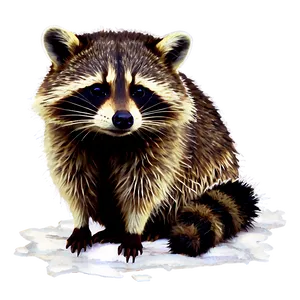 Raccoon Winter Scene PNG 05232024 PNG