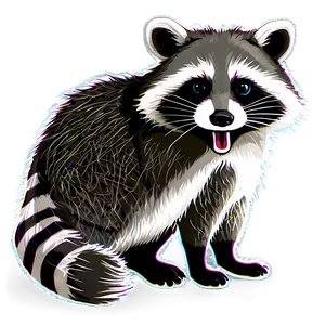 Raccoon Winter Scene PNG 90 PNG