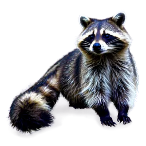 Raccoon Winter Scene PNG Vls PNG