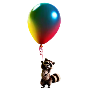 Raccoon With Balloon PNG 05232024