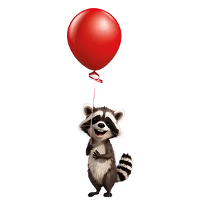 Raccoon With Balloon Png 05242024 PNG image