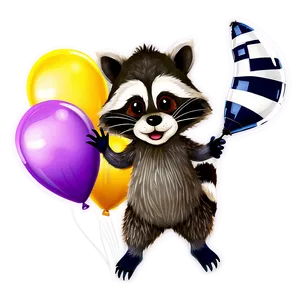 Raccoon With Balloon PNG Bmx PNG