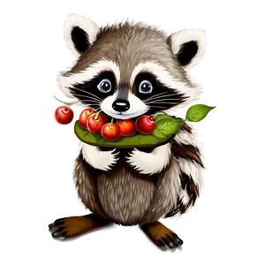 Raccoon With Berries PNG 39