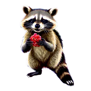 Raccoon With Berries Png Urm85 PNG image