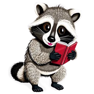 Raccoon With Book Png 05242024 PNG image