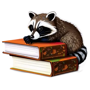 Raccoon With Book Png 05242024 PNG image