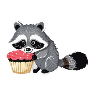 Raccoon With Cupcake PNG 05232024 PNG