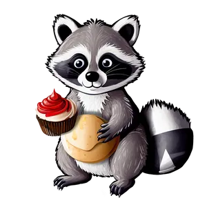 Raccoon With Cupcake Png 05242024 PNG image