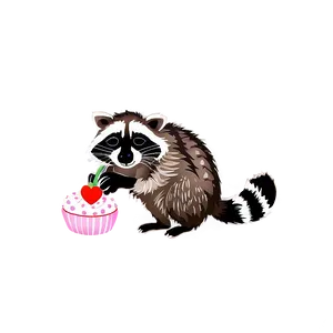 Raccoon With Cupcake PNG 32 PNG