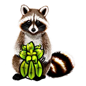 Raccoon With Flowers Png Dhs PNG image