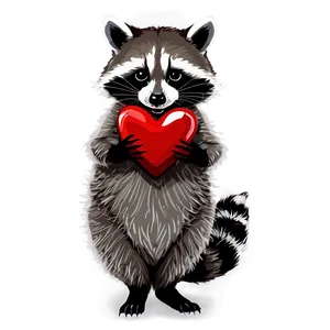 Raccoon With Heart PNG Cjw PNG