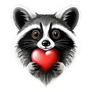 Raccoon With Heart PNG Fun PNG