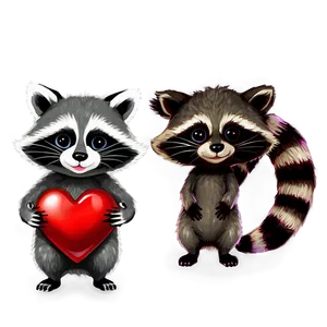 Raccoon With Heart Png Kbq PNG image