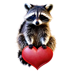 Raccoon With Heart Png Kko PNG image