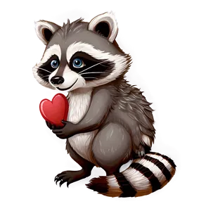 Raccoon With Heart PNG Pht PNG