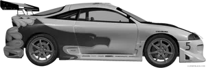 Race Car Side Profile Graphic PNG image