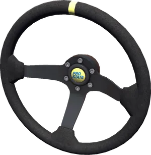 Racing Steering Wheel Black Suede PNG image