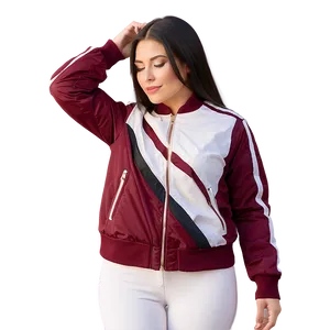 Racing Stripe Bomber Jacket PNG 83