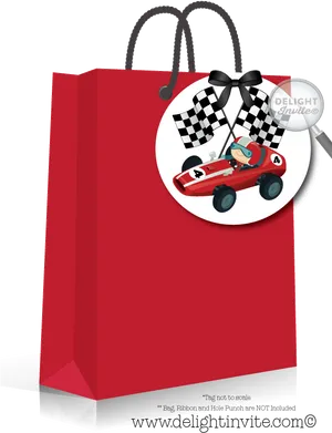 Racing Themed Party Favor Bag PNG
