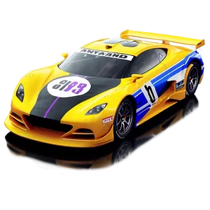 Racing Yellow Car Graphic Png Xkg PNG image