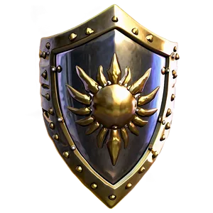 Radiant Gold Shield Png 06282024 PNG image