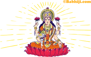 Radiant Hindu Goddess Lotus Vector PNG