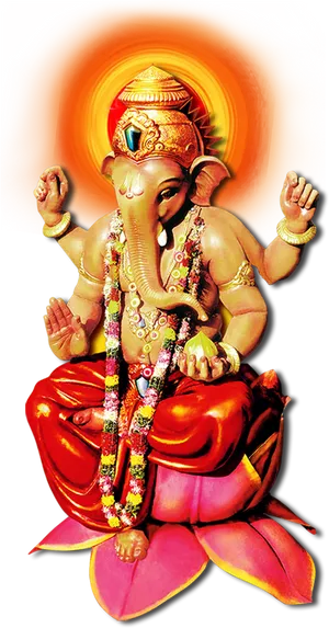 Radiant Lord Ganesh Artwork PNG image