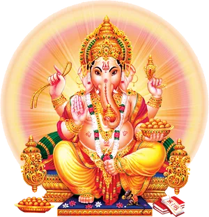 Radiant Lord Ganesh Artwork PNG image