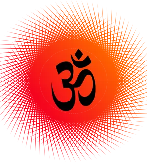 Radiant Om Symbol Art PNG
