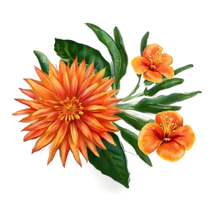 Radiant Orange Flora PNG 06122024