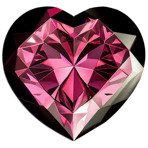 Radiant Pink Heart Diamond Graphic Png 06282024 PNG image