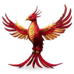 Radiant Red Phoenix PNG 5